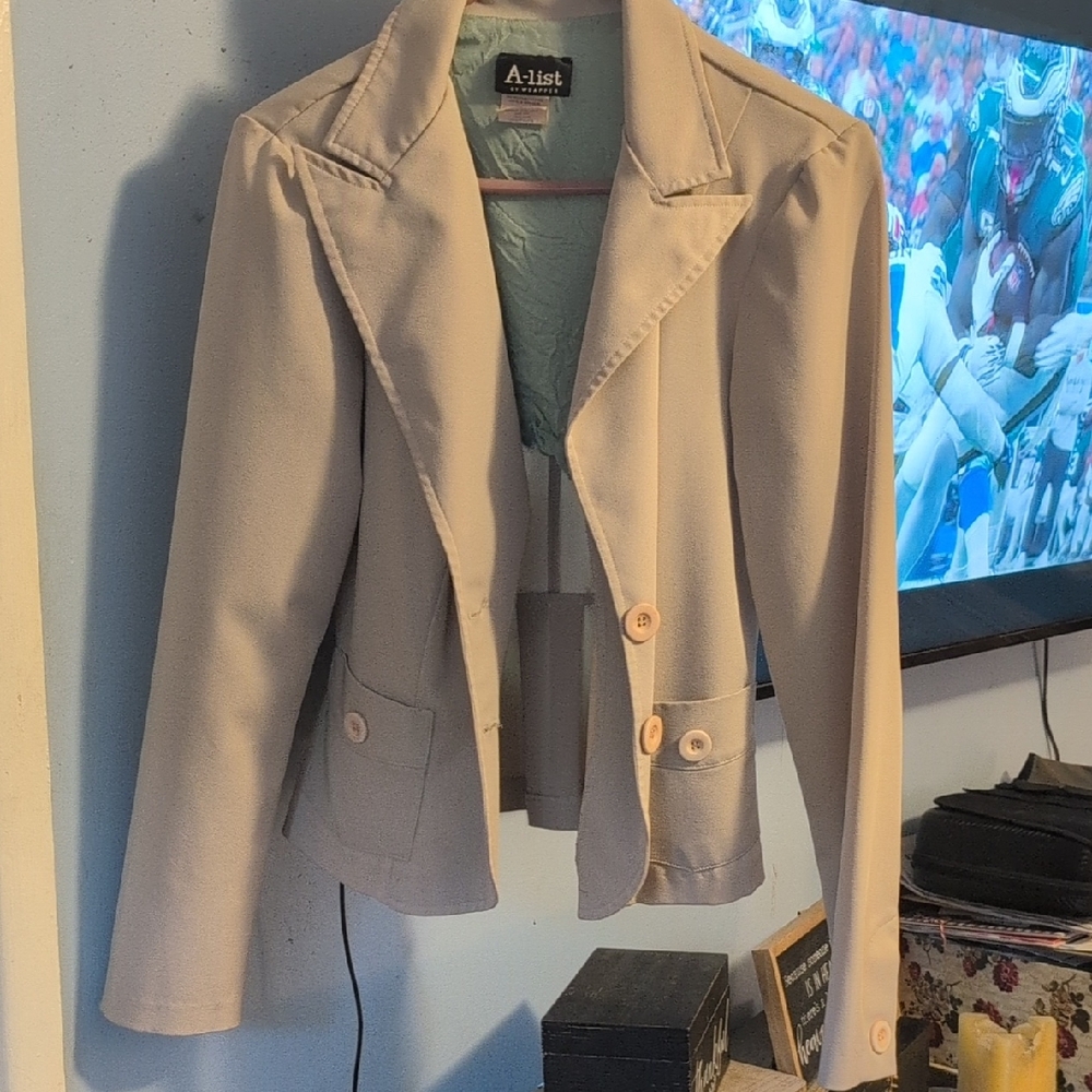 Women's Beige Blazer Jacket And Pants